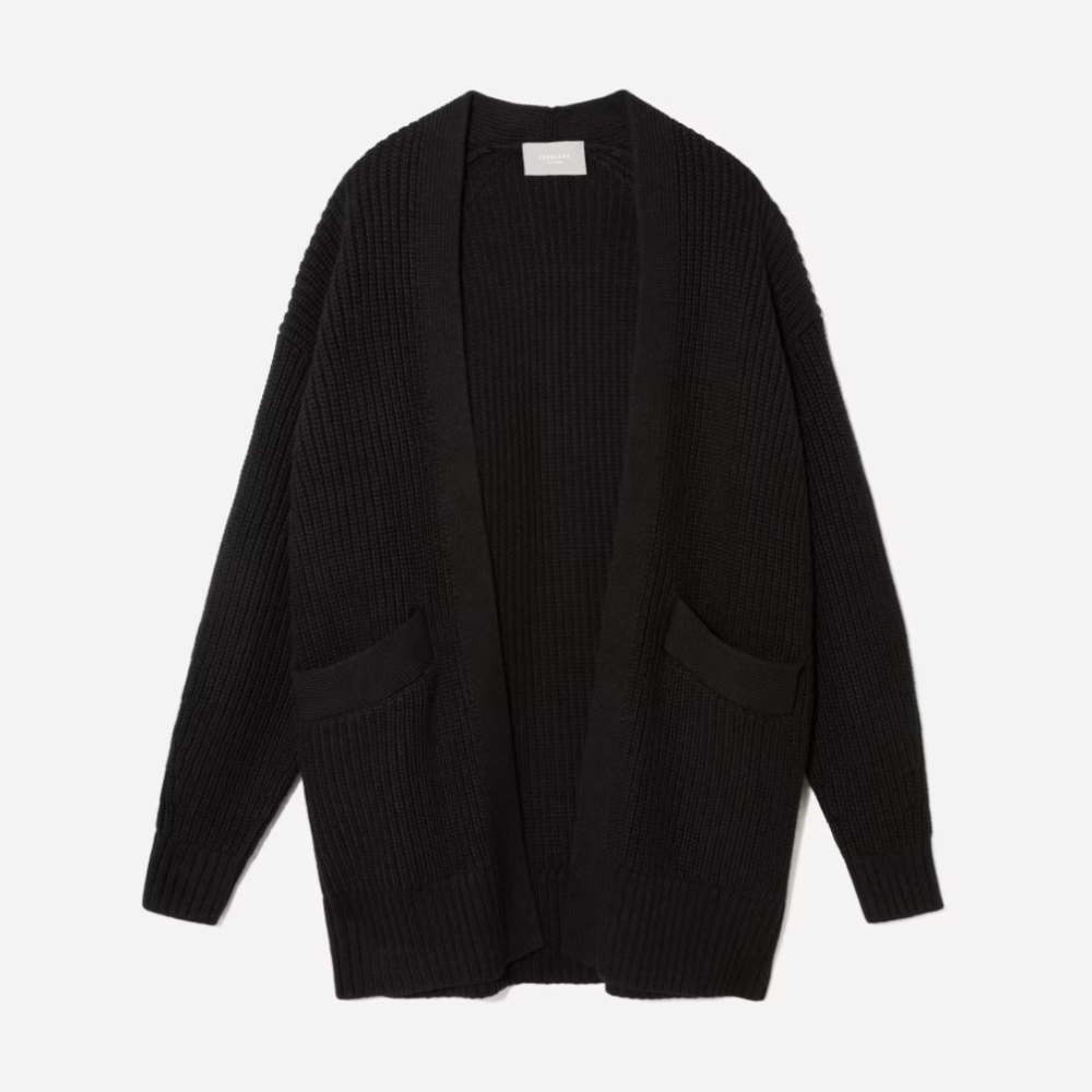 Everyone Oversized Cotton Ribbed Cardigan Size M